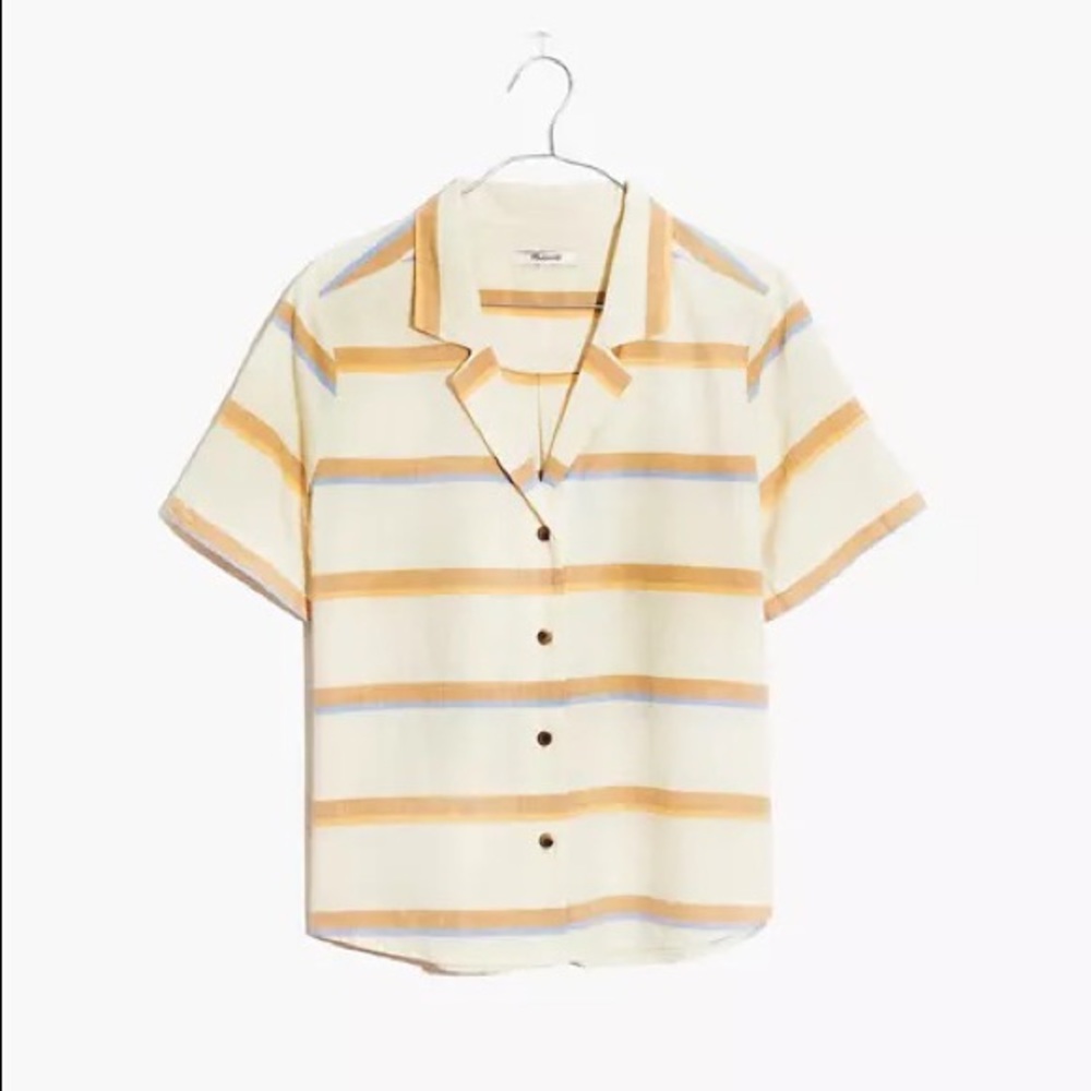 Madewell striped camp shirt